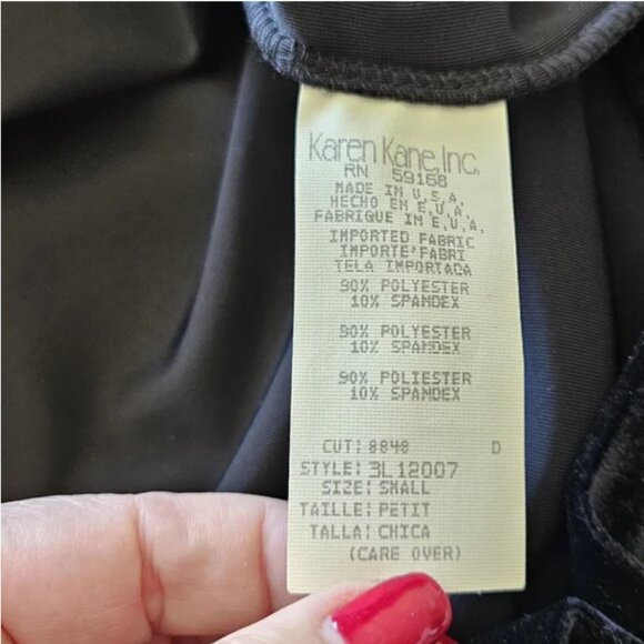 Karen Kane Black Velour Cardigan Sweater - Picture 6 of 7